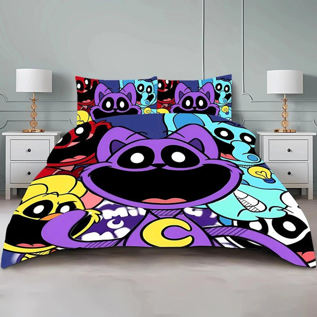 Smilings Critters Bettwäsche-Set mit Bettbezug und Kissenbezügen aus Mikrofaser, Mehrfarbig, B/H: 155 x 215 cm - Bild 1