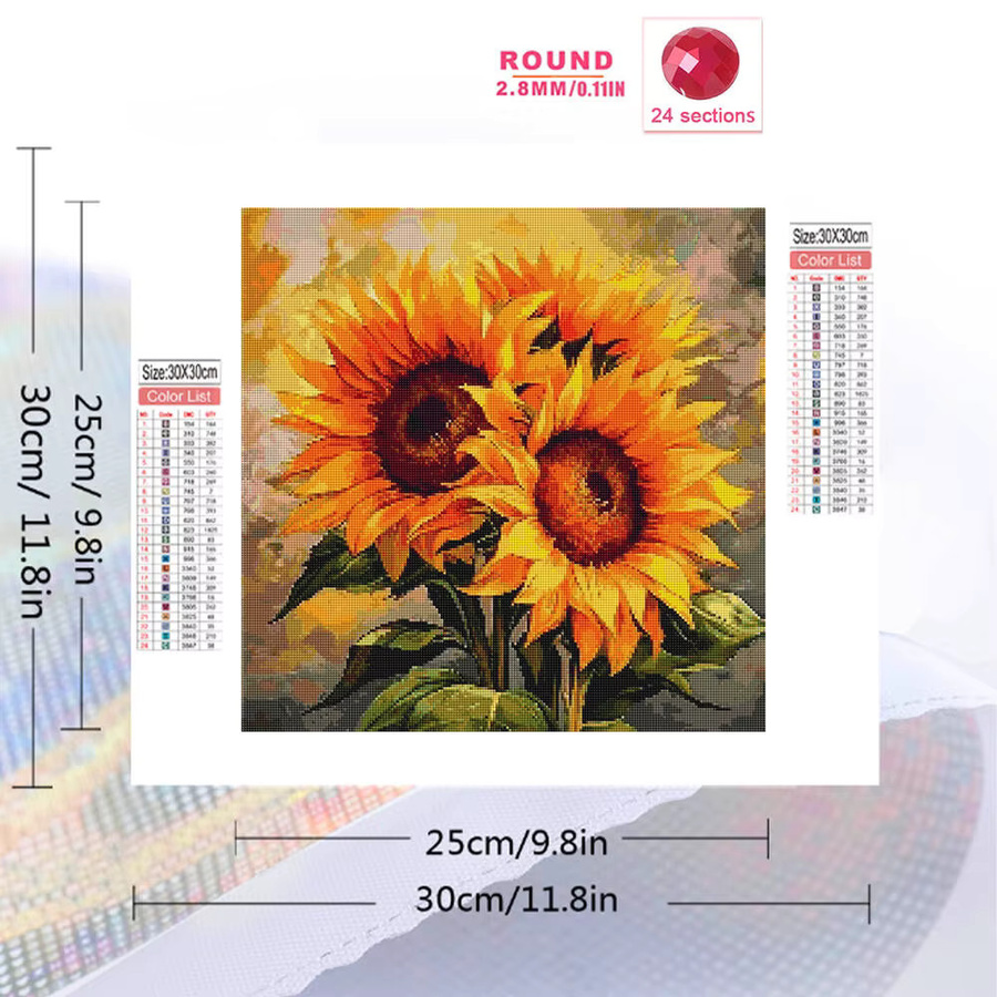 YUTTEE DIY Diamant Mosaik Sonnenblume, Diamant Malerei, adults - Bild 2