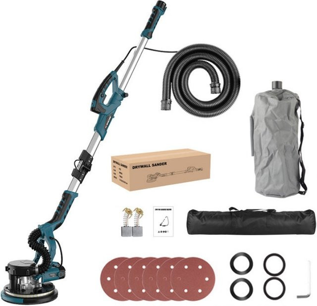 WUIETI Elektrischer Trockenbauschleifer mit 1390W, Wandschleifmaschine mit Vakuumsystem und Verlängerungsstange für Wand- und Deckenschleifen - Bild 1