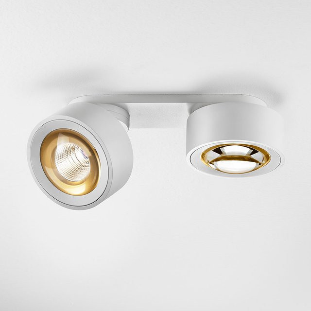 DLS Lighting Clippo Optic Duo LED-Wand- und Deckenstrahler in Weiß und Gold, dimmbar, warmweiß 2700K - Bild 1