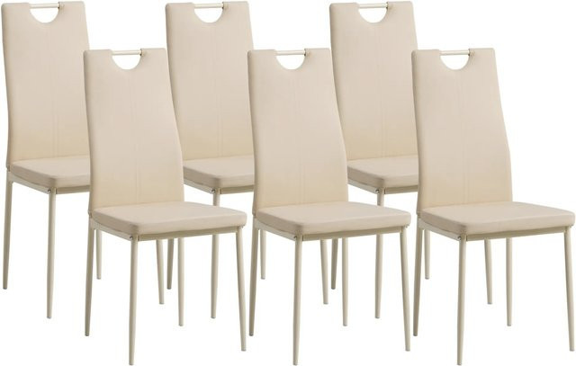 Albatros Esszimmerstühle SALERNO 6er Set Beige mit Kunstleder-Bezug - Bild 1