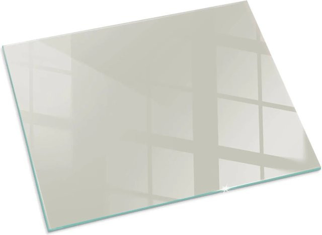 Tulup Glasplatte für Kaminöfen als Funkenschutzplatte, Farbe: Beige, B/H: 80 x 60 cm - Bild 1