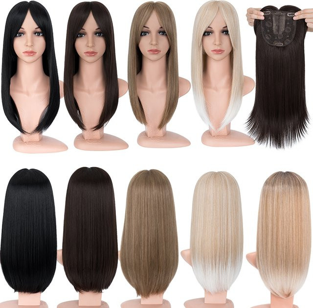 Benehair Topper-Haarverlängerung mit Pony, synthetisch, 45,7 cm, Damen - Bild 1