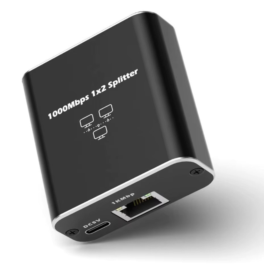 PzzPss RJ45 Splitter 1 auf 2 Ethernet-Adapter Gigabit LAN-Verlängerung in Schwarz und Grün - Bild 4