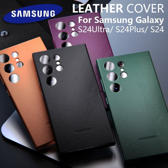 Luxus Ledertasche für Samsung Galaxy S24 Ultra, S24 FE Plus und S24+ in Schwarz als stoßfeste Vollschutzhülle - Bild 1