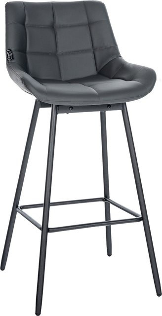 CLP Barhocker Weston mit Lehne, drehbarer Barstuhl mit gepolstertem Sitz und stabilem Metallgestell - Bild 1