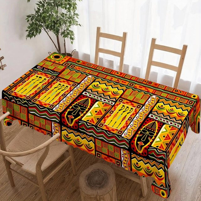 Wasserdichte rechteckige Tischdecke von JINGYUE Pet mit afrikanischem Muster in Mehrfarbig, B/L: 140 x 200 cm - Bild 1