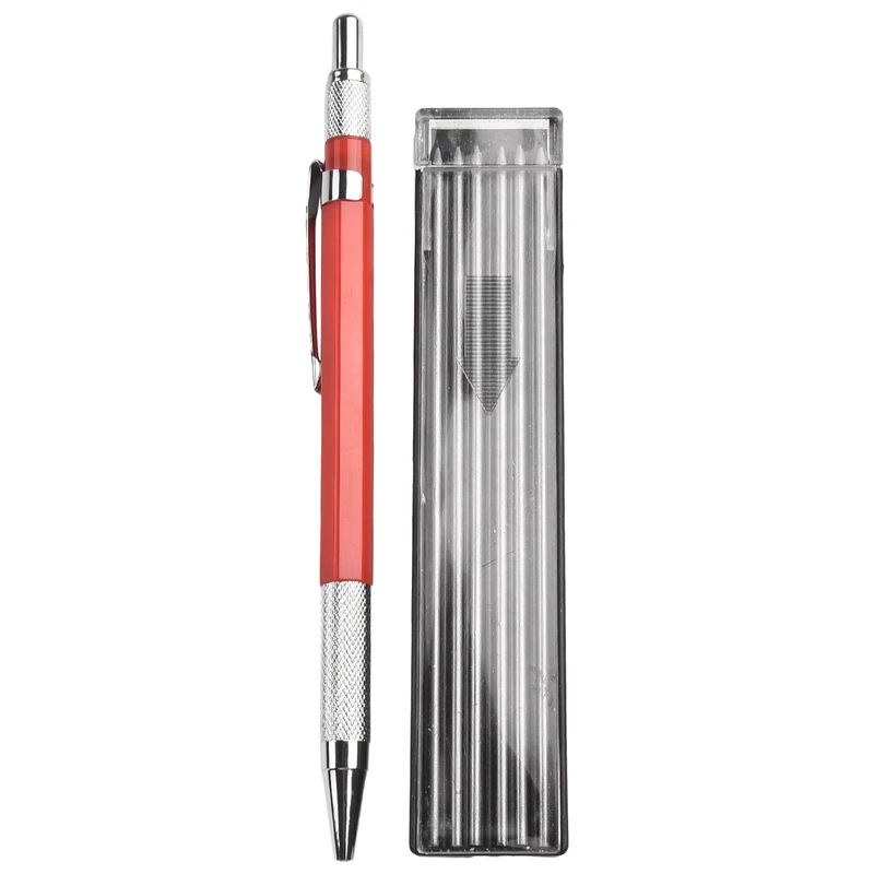Vibratite Metall Marker Stift für Schweißer in Rot mit 12 Minen für Stahl und Gravur - Bild 3