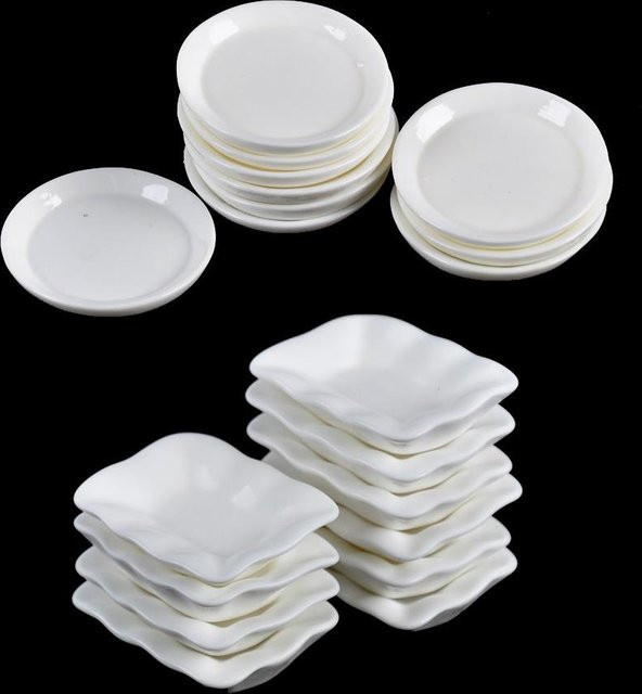 DIAPER&CORED Puppenhaus Zubehör, Mini Lebensmittel, Weiß, 10-teiliges Set - Bild 1