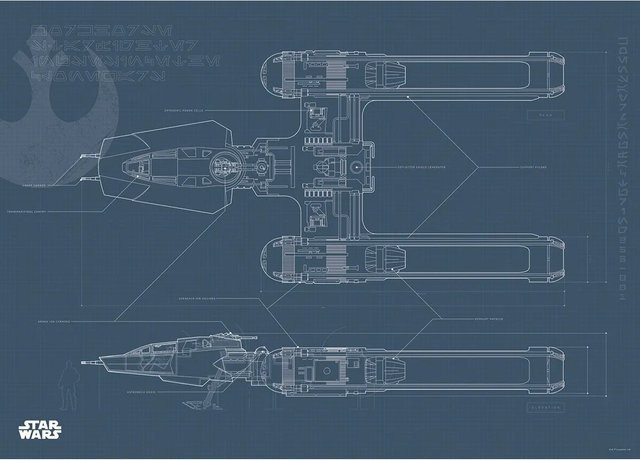 Komar Wandbild Star Wars Y-Wing aus Qualitätsvlies, Breite: 70 cm, Höhe: 50 cm - Bild 1