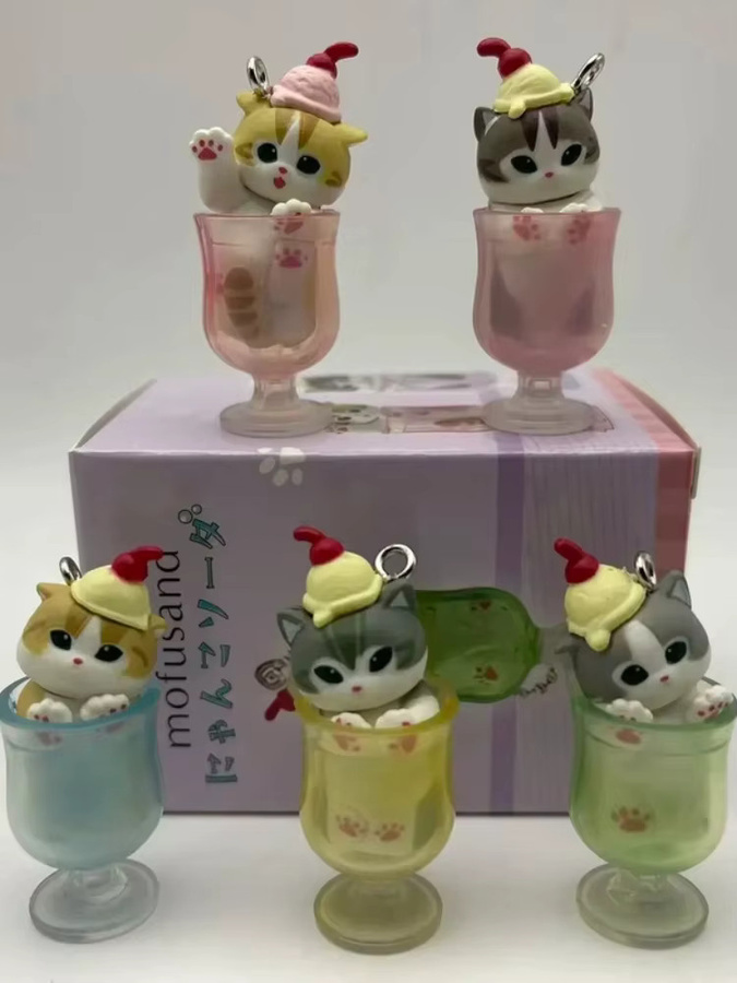 Mufosand Eiscreme-Katzen Blind Box, 5-teiliges Schlüsselanhänger-Set - Bild 3
