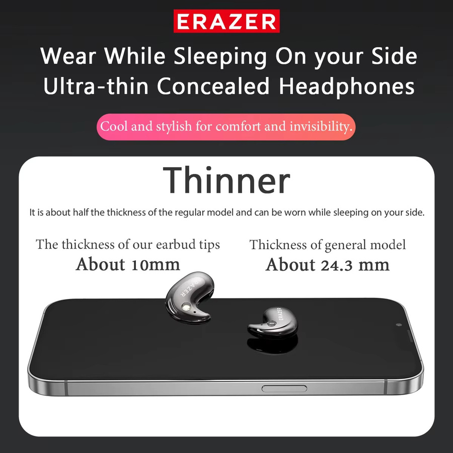 ERAZER XF58 Bluetooth V6.0 TWS In-Ear Kopfhörer mit AI Translator und Ultra-dünnem Design in Schwarz oder Grau - Bild 5