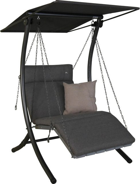Angerer Hollywoodschaukel 1-Sitzer Luxus Smart Stone in Grau mit Sonnen canopy und Polstern - Bild 1