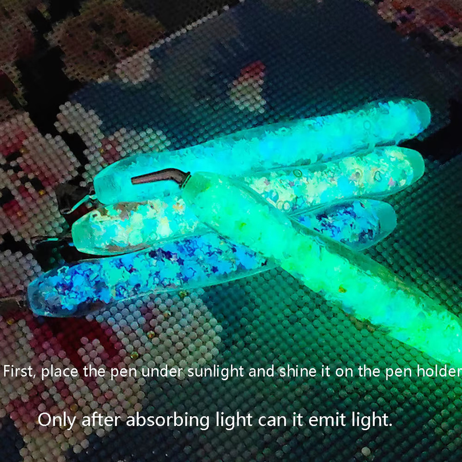 5D Leuchtende Diamantmalerei Bohrstift Set mit Harz- und Metallköpfen in Blau und Multicolour für Stickerei und Nail Art - Bild 2