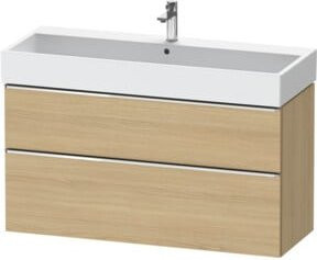 Duravit Waschtischunterschrank D-Neo in Braun Matt mit 1 Tür und 1 Auszug, Wandmontage - Bild 1