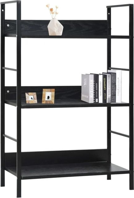 vidaXL Bücherregal mit 3 Regalböden in Schwarz im industriellen Stil, B/T/H: 60 x 27,6 x 90,5 cm - Bild 1