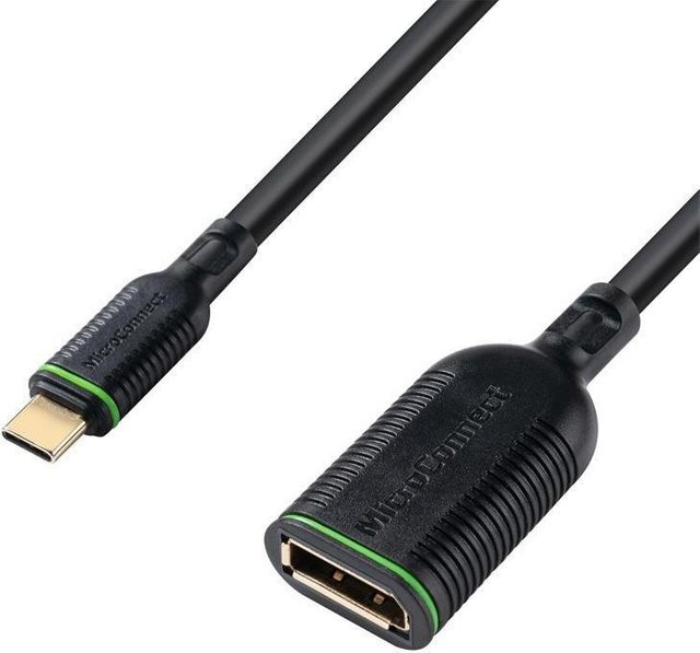MicroConnect Adapterkabel USB-C auf DisplayPort 1.2 in Schwarz, Länge: 20 cm - Bild 1