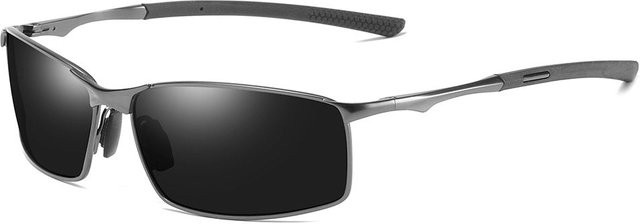 Techsuit 559 Sonnenbrille Herren, Vollrand, Metall, rectangular, schwarz-silber, polarisiert - Bild 1