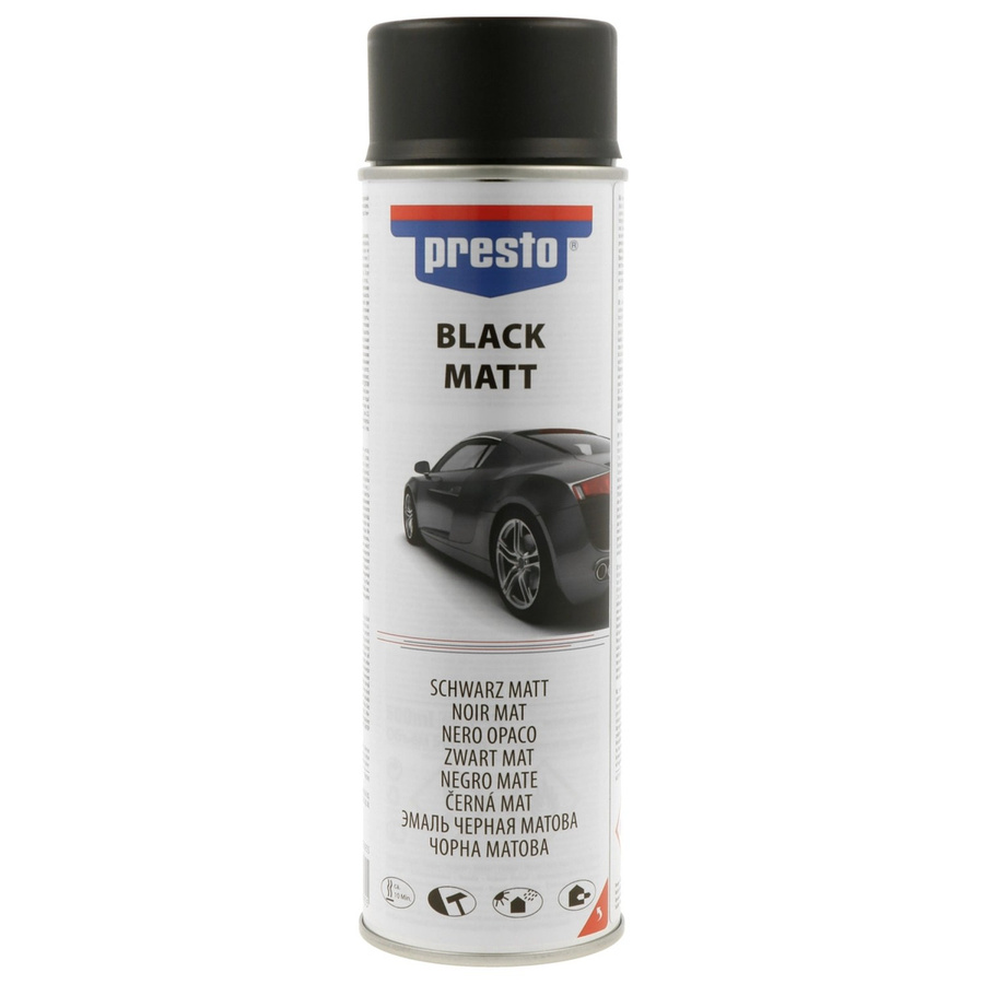 Presto Lackspray Schwarz matt, schnelltrocknend und wetterfest, 500 ml - Bild 2