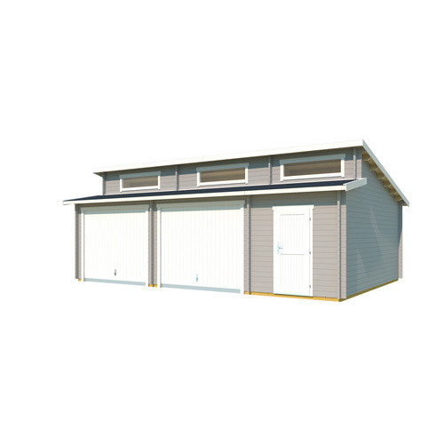 Blockgarage Lasita Maja Hawaii mit Schwingtoren in Grau, B/T: 820 x 579,6 cm - Bild 2