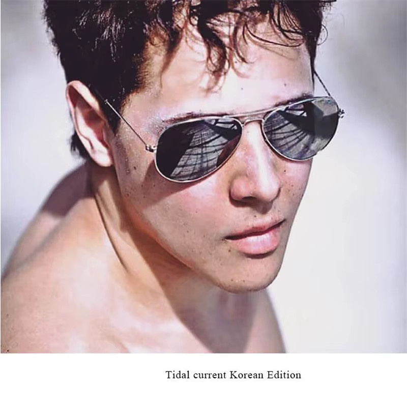 GSBJXZ Sonnenbrille Cat Eye, Vollrand, Metall, silber, Unisex, polarisiert - Bild 1