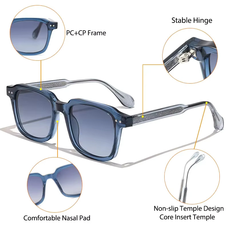 HBK Sonnenbrille, quadratisch, Vollrand, Kunststoff, Unisex - Bild 2