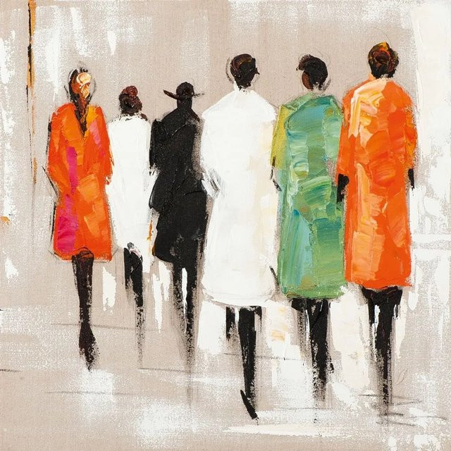 Art Universe Leinwandbild Modenschau modern abstrakt, Mehrfarbig, 40 x 40 cm - Bild 1