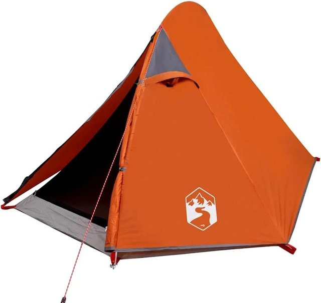 vidaXL Kuppel-Campingzelt für 2 Personen in Grau und Orange, wasserdicht, Modell 94321 - Bild 1