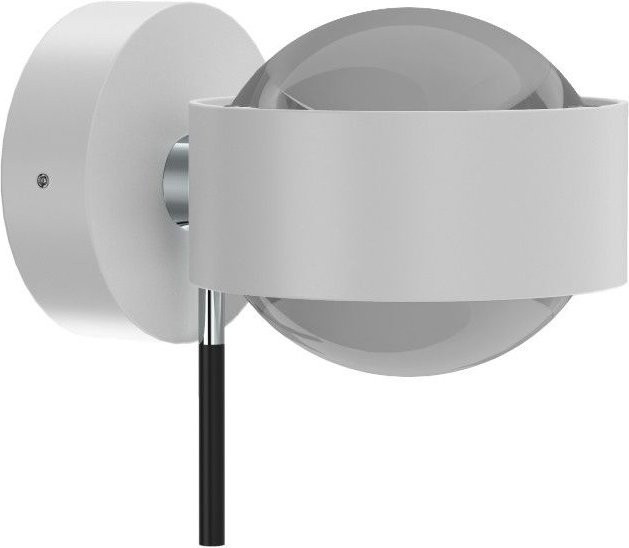 Top Light Puk Mini Wall Wandleuchte in Weiß Matt mit Chrom und Glaslinse - Bild 1