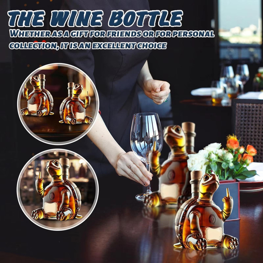 HOME9 Whiskey Karaffe mit lustigem Mittelfinger- und Enten-Design, transparent, 295 ml - Bild 3