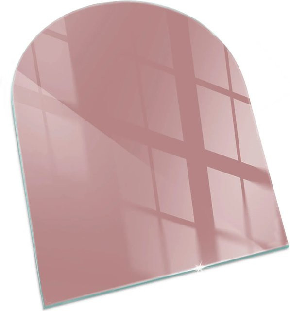 Tulup Kamin-Glasplatte aus Glas in Rosa, Halbkreis, B: 80 cm, H: 70 cm - Bild 1