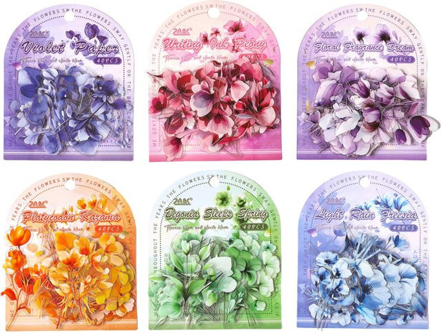 40 Stück Retro-Aquarell-Blumenaufkleber in Multicolour für Scrapbooking und DIY-Projekte - Bild 1
