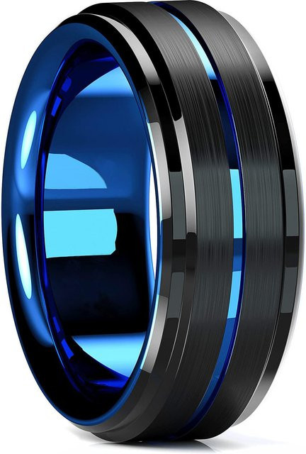 YIRAN Ring Edelstahl, Schwarz, 8mm, Unisex - Bild 1