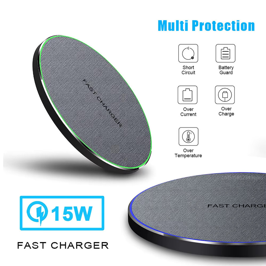 raugee Ultradünne kabellose Induktions-Ladestation für Samsung Galaxy S25 S24 S23 und iPhone 16 15 14 Pro Max in Schwarz und Grau - Bild 2