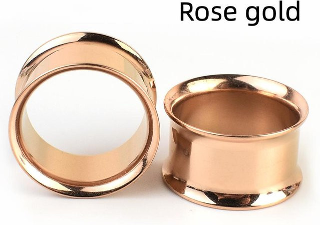 JIAPEIJIA Ohrstöpsel, Edelstahl, Roségold, Unisex, 3–50 mm - Bild 1