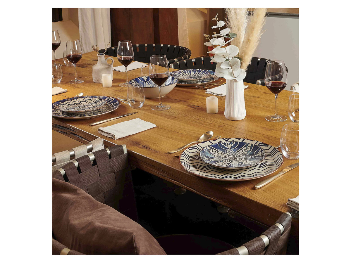Mäser Platzteller-Set Iberico Blue aus Steinzeug, 4-teilig, Blau/Weiß, Durchmesser: 32 cm - Bild 2