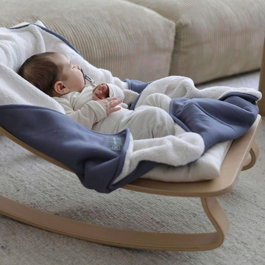 Emma & Noah Babydecke Essential Winter Fluffy Blau B/B/H: 75 x 95 cm - Bild 2