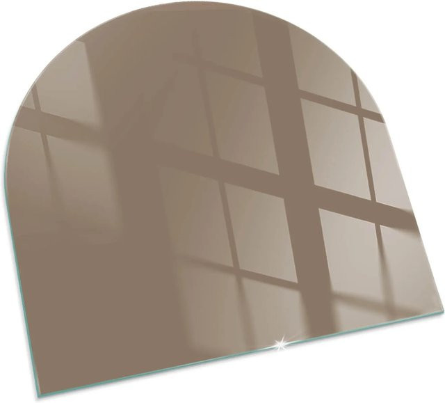 Tulup Glasbodenplatte für Kaminöfen in Braun, Halbkreis, B/T: 100 x 100 cm - Bild 1