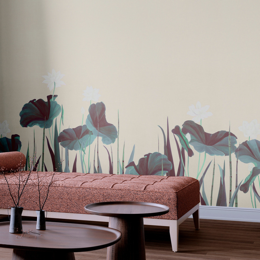 Nobilis Mural Naiades Wandtattoo mit floralem Art Nouveau Design in Grün und Multicolour - Bild 1
