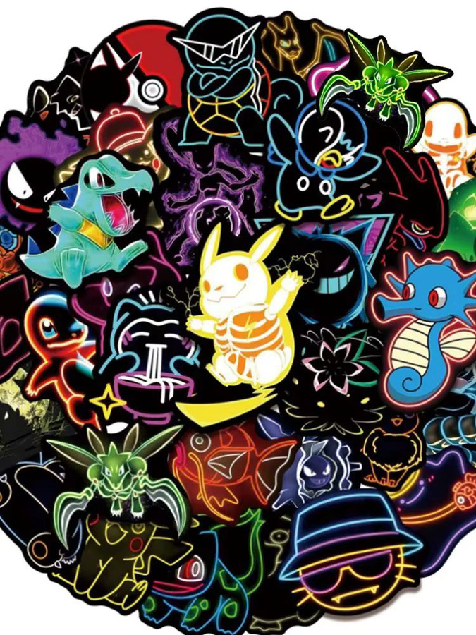 TAKARA TOMY Pokémon Neon-Anime-Aufkleber, Pikachu-Eevee-Sticker, 10-teiliges Set - Bild 7