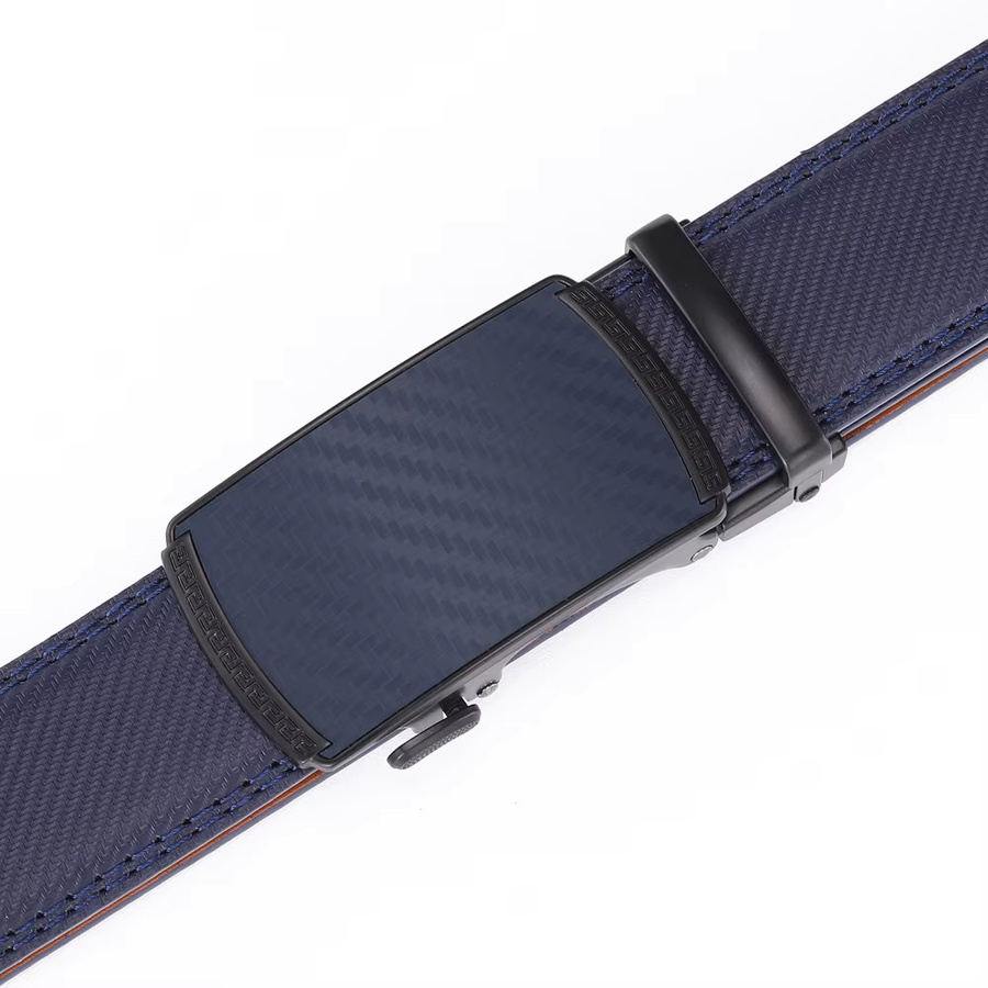 Gürtel Leder, Automatische Schnalle, Blau, Herren - Bild 2