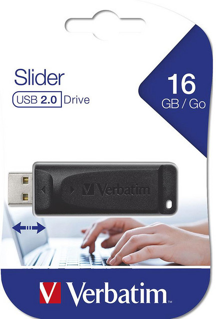 Verbatim Slider USB-Stick 16GB USB-A Schwarz - Bild 2