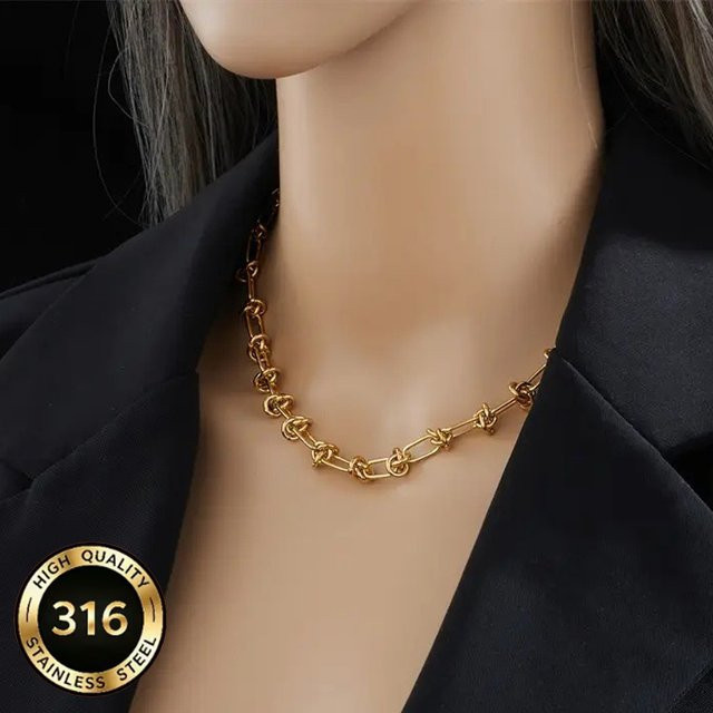 LUXUSTEEL Halskette, Edelstahl, Gold, Damen - Bild 1