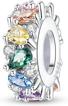Parmuz Charm Anhänger 925 Silber, Perle, bunter CZ Zirkon, Damen - Bild 1