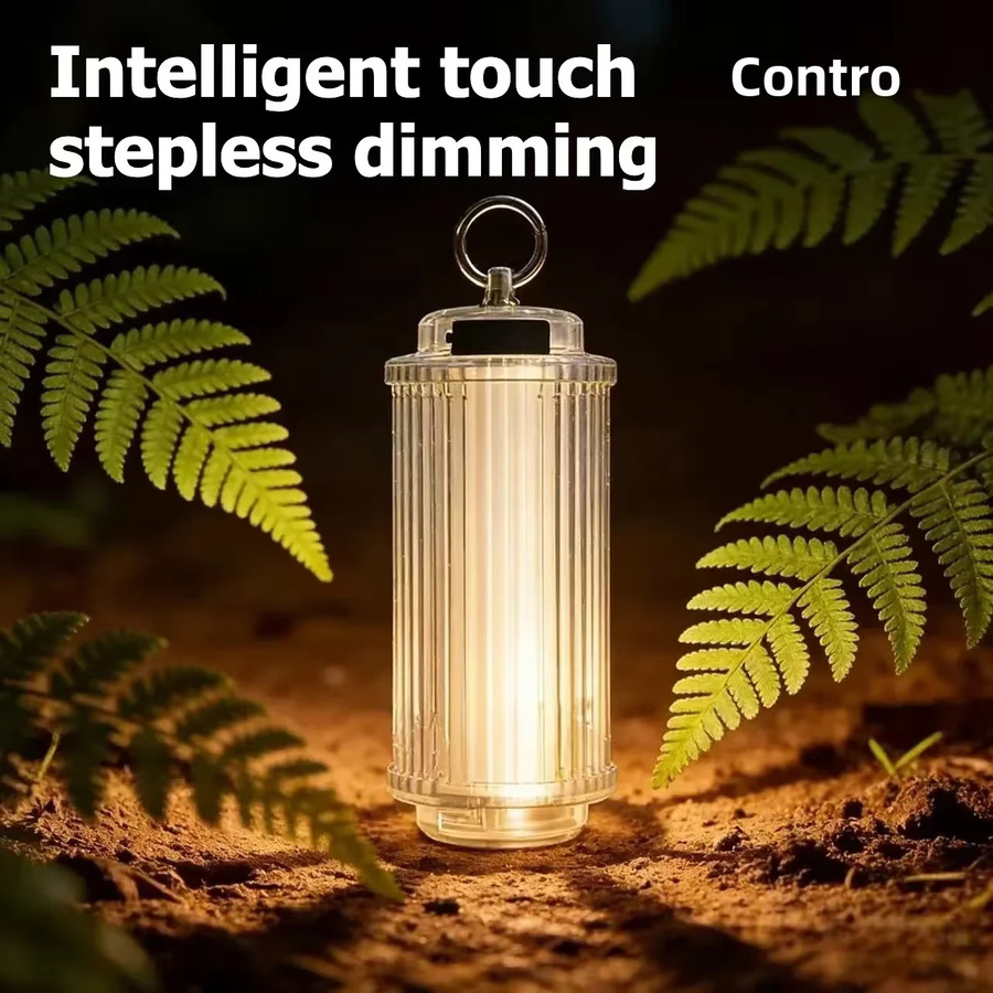 BRS Z3 PRO LED Campinglaterne mit Typ-C Akku, wiederaufladbare Mini-LED-Taschenlampe für Outdoor und Zelt, transparent - Bild 2
