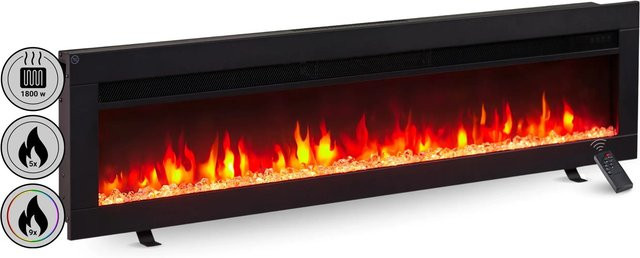 BALDERIA AG-50 Elektrokamin als Wandkamin oder Einbaukamin mit 3D-Flammeneffekt und Bluetooth in Schwarz - Bild 1
