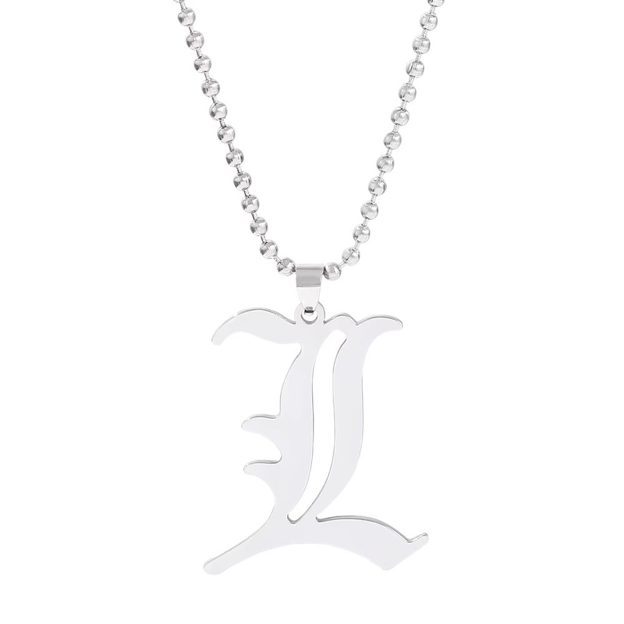 TAKARA TOMY Halskette L Buchstaben, Edelstahl, Perle, Silber, Unisex - Bild 5
