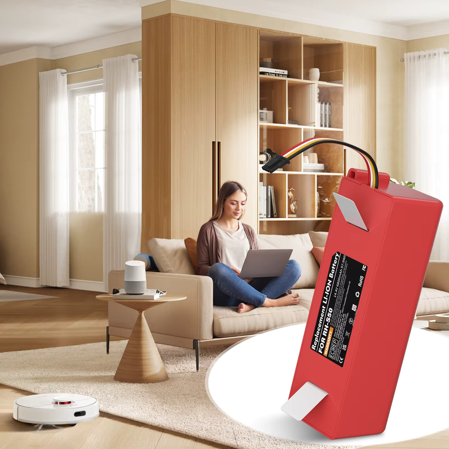 Xiaomi Ersatzbatterie für Roborock S50 S51 S52 S53 S55 S60 S4 S5 S6 S7 Saugroboter, 14,4 V, 6800 mAh, Rot - Bild 5