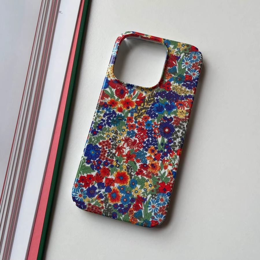 Glänzende iPhone Handyhülle mit süßem Blumenmuster in Multicolour für Apple iPhone 16 15 14 13 12 11 Pro Max XS XR XS Max 6 7 8 Plus aus hartem PC Material - Bild 2