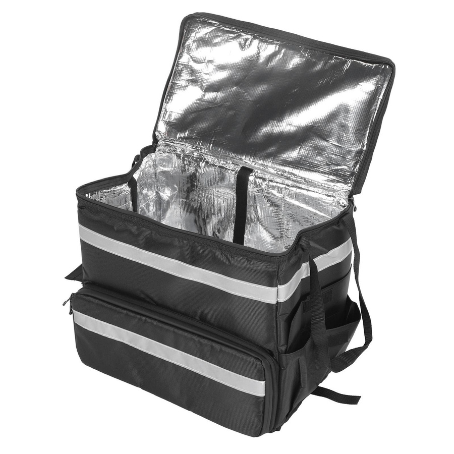 TOMTOP JMS Lebensmittel Lieferrucksack aus wasserdichtem 1680D Oxford Tuch, isolierte Pizza Tasche, Schwarz - Bild 4